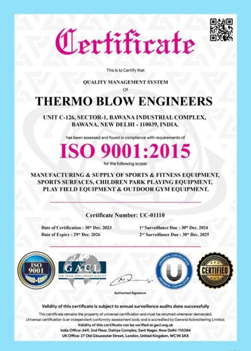 Thermo Blow Engineers — Certificate